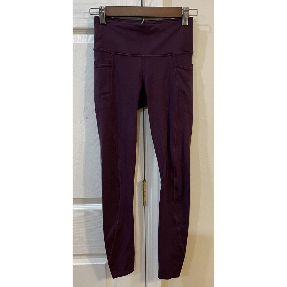 Athleta Women's Leggings Size XS Maroon With Pockets